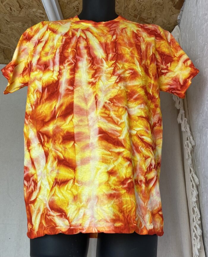 bright fire tie dye cotton t shirt